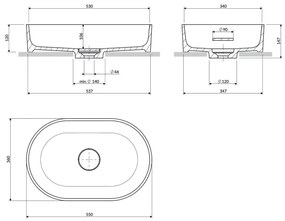 OMNIRES OVOUNBM - Umyvadlo OVO 55x36 cm dolomit, matná biela