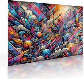 Sklenený obraz - Pestrofarebné graffiti (70x50 cm)