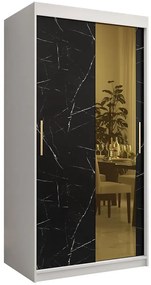 Skriňa Platinum T2 100 biely mramor/čierna