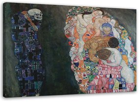 Obraz na plátně REPRODUKCE Život a smrt - Klimt, - 120x80 cm