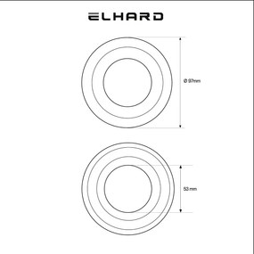 Elhard Veľký okrúhly keramický rámček jednoduchý, čierny KV3001B
