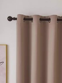 Blackout závesy Elias cappuccino - 140 × 250 cm (2 ks) - krúžky