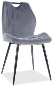 Jedálenská stolička Arco Velvet, sivá / čierna