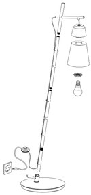 Eglo 99547 - Stojacia lampa CANTERRAS 1xE27/40W/230V