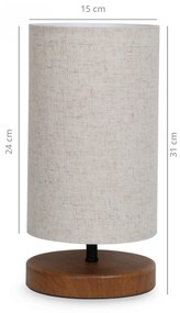 Stolní lampa Baras krémová/hnědá