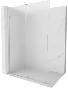 Mexen Velar, sprchová zástena s posuvnými dverami Walk-in 160 x 200 cm, 8mm sklo námraza, brúsená oceľ, 871-160-000-33-97