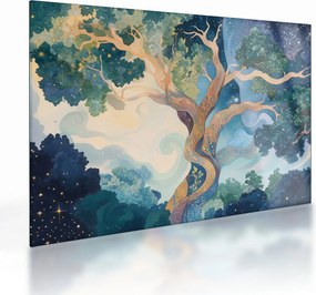 Sklenený obraz – Vesmírny strom (70x50 cm)