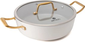 Elmich Nepriľnavá keramická hlboká panvica Zen Ø 28 cm – krémovo zlatá