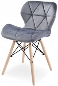 Sammer Kvalitná stolička v škandinávskom štýle v svetlo sivej farbe SKY74-01 velvet svetlosiva