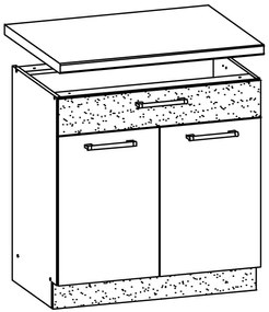 Dolná kuchynská skrinka pod drez Modesta MD19 D80Z. Vlastná spoľahlivá doprava až k Vám domov. 762640
