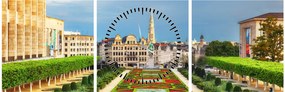 Obraz - Brusel (s hodinami) (90x30 cm)