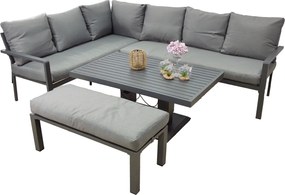 CH Rohová súprava hliníkového nábytku - sivá