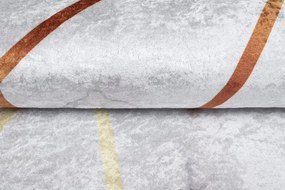 Sivý trendový koberec s jednoduchým zlatým vzorom Šírka: 140 cm | Dĺžka: 200 cm