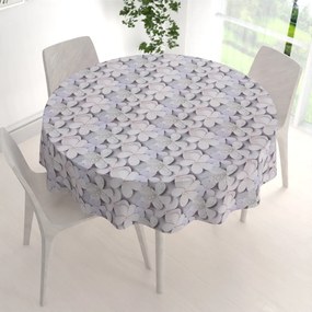 Biante Dekoračný okrúhly obrus PML-032 Designové kvety na sivom Ø 110 cm