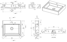 Sapho - Umývadlo na dosku ORINOKO 50x42 cm mramor/biela