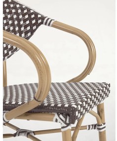 Hnedá kovová/plastová záhradná stolička Marilyn – Kave Home