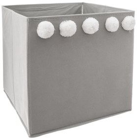 Úložný box Pompoms, 29x29x29 cm, sivá