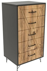 Komoda Planet Anthracite a Oak