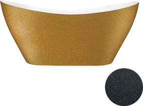 Besco Voľne stojaca vaňa z liateho mramoru Viya Glam 160x70 (170x71) BESCO-Rozmery: 158x70,5, BESCO-Farba: Biela/grafit