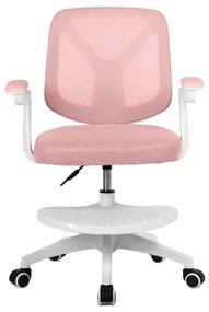 Detská otočná stolička Neoseat JUNI 010 s podnožou — látka, ružová