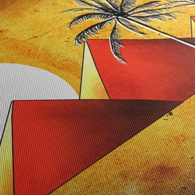 Obraz maľovaných egyptských pyramíd (90x60 cm)
