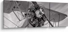 Obraz - Lietadlo (s hodinami) (90x30 cm)