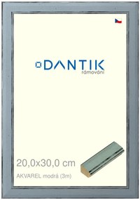 DANTIK rám na obraz 20x30 | AKVAREL modrá (Sklo Čiré)