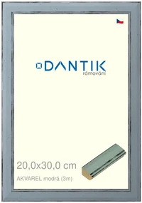 DANTIK rám na obraz 20x30 | AKVAREL modrá (Sklo Čiré)