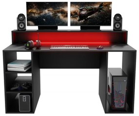 Počitačový herný stôl ENIGMA + LED, 150x74x70, čierna
