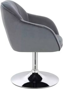 LuxuryForm DESIGN Stolička AVOLA VELUR na striebornom tanieri - tmavo šedá