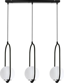 Závesné svietidlo Florence, 3x biele sklenené tienidlo, b/ch, UI