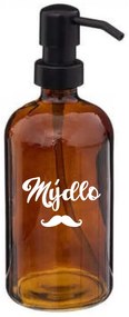 Označto Štítok/nálepka do kúpeľne/kuchyne Mydlo s fúzmi Farba písma: Biela