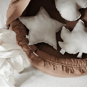 Ľanový vankúš hviezda prírodná 50 cm
