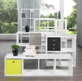 Regál Max, 4x1 priehradky, biely