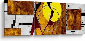 Obraz starovekej dobovej maľby (s hodinami) (90x30 cm)
