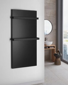 Sapho Sapho, ENIS kúpeľňový sálavý vykurovací panel 600W, 590x1200 mm, držiaky uterákov, IP44, čierna matná, RH600B-2