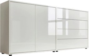 XXXLutz ŠIROKÁ KOMODA, biela, biela s vysokým leskom, 158/73/33 cm MID.YOU - Komody - 001067002001