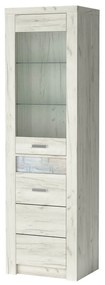 Vitrína Indie 04 (s LED osvetlením) (craft biely). Akcia -20%. Vlastná spoľahlivá doprava až k Vám domov. 1057762