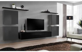 Obývacia stena Switch IV Grafit/Čierna