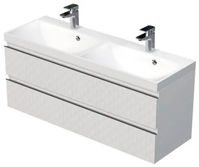 Kúpeľňová skrinka s umývadlom SAT Cube Way 120x47,5x40 cm biela mat CUBE3D1202ZB, 1 ks