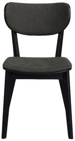 Čierna dubová jedálenská stolička s tmavosivým sedadlom Rowico Cato