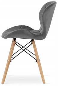 Jedálenská zostava TODI 80cm okrúhly stolový set čierny + 4 stoličky LAGO sivé