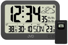 Digitálne rádiom riadené hodiny JVD RB3565.1, čierne