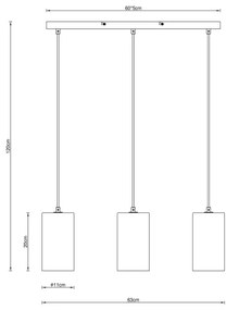 Globo 21002-3H - Luster na lanku OLLY 3xE14/25W/230V čierna