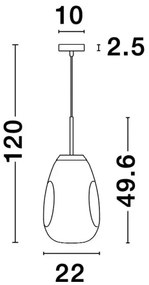 Rustikálny luster Lava 22 medená