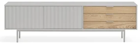 TV stolík v dekore duba v šedo-prírodnej farbe 180x52 cm Sierra – Teulat