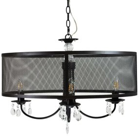 Luster na reťazi BRESSO 4xE14/12W/230V čierna