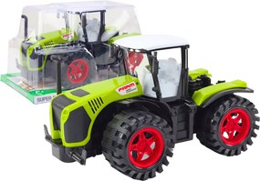 LEAN Toys Veľký traktor s trecím pohonom, zelené poľnohospodárske vozidlo