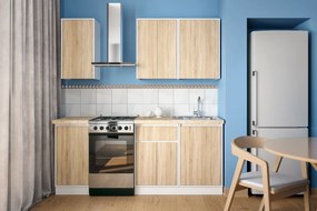 Kuchynská linka 140 MATEO, dub sonoma-biela