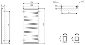 Sapho Sapho, ZIG vykurovacie teleso 500x1096 mm, 406 W, antracit, ZG511A